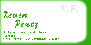 kevin pentz business card